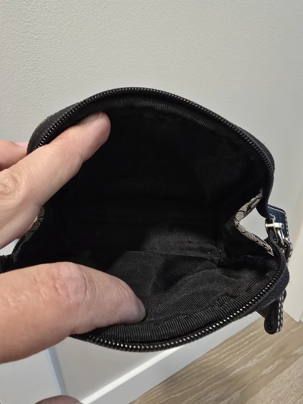 Y2K Coach Signature Canvas Cosmetic Bag - Black/Tan